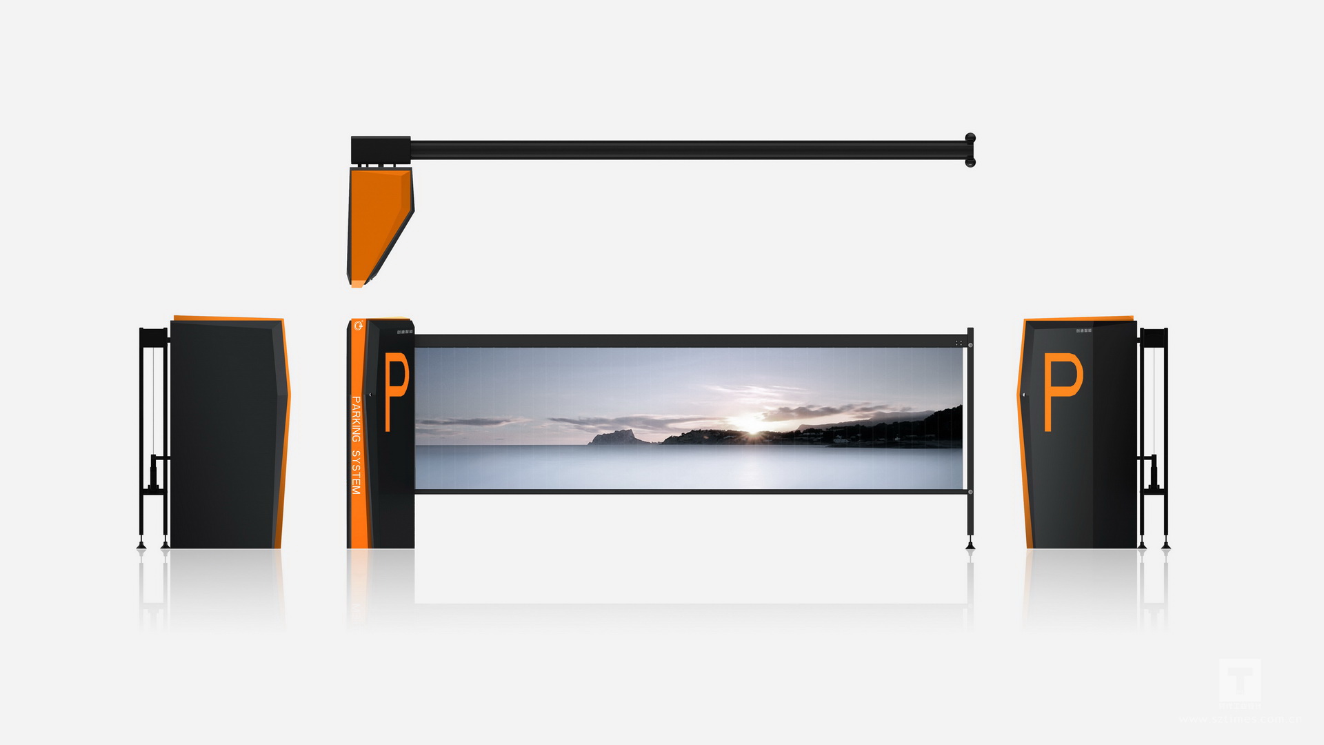 深圳道闸设计公司、物联网高端物业智能停车场道闸设计、道闸外形设计公司、物联网产品外形设计